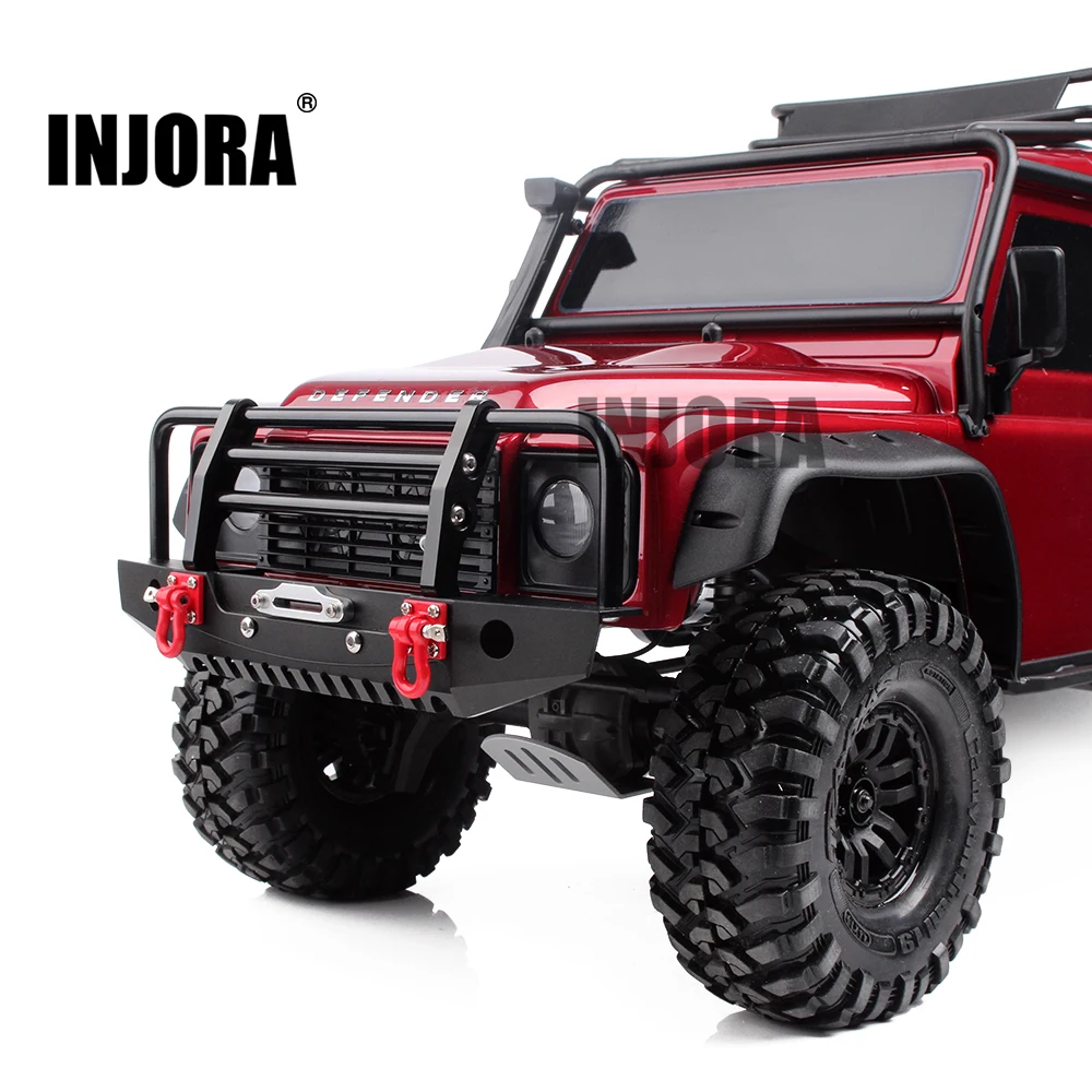 Pare-chocs Arrière Métal Avec Antenne LED Pour Voiture RC 1:10 TRX4 / Axial SCX10 90046 - Noir