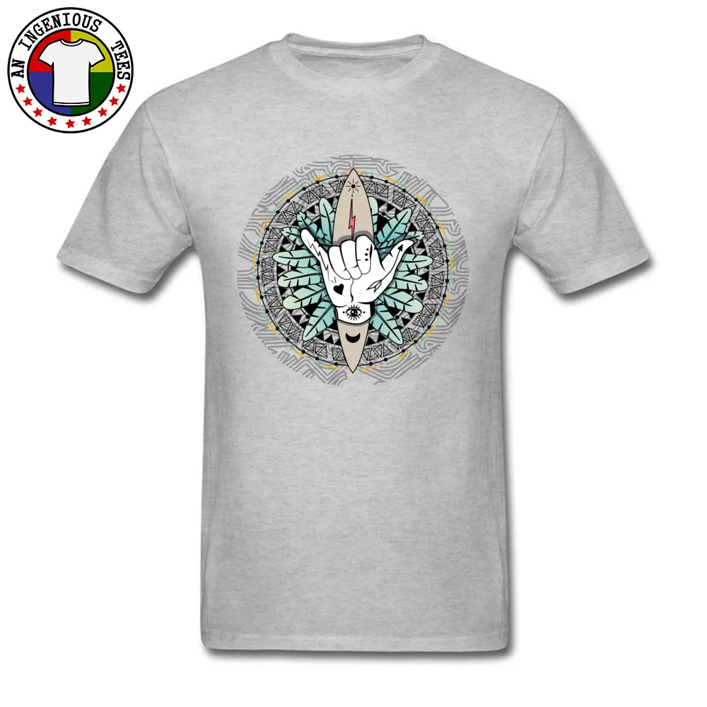 Tops & Tees Hang loose boho surfer art Thanksgiving Day 100% Cotton Crew Neck Men's Top T-shirts Printing Tee-Shirt Special Hang loose boho surfer art grey