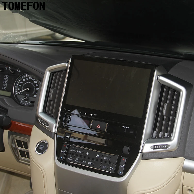 Внутренняя хромированная средняя консоль из АБС пластика для Toyota Land Cruiser LC200 2016