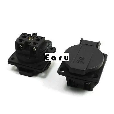 

2pcs German Type CEE 7/4 IP54 Socket Adapter Connector AC 250V 16A