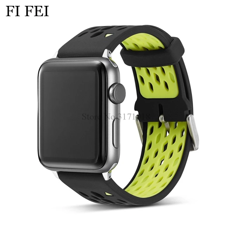 FI FEI 42mm 38mm Soft Silicone Wrist Band for Apple Watch Strap Sports Bracelet Series 3&2&1 Watchband Flexible Breathable apple-bands-series- : image FI FEI 42mm 38mm Soft Silicone Wrist Band for Apple Watch Strap Sports Bracelet Series 3&2&1 Watchband Flexible Breathable apple-bands-series-