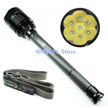

8000lumens 5-Mode TrustFire X100 7xCREE XM-L T6 LED Camping Torch Rechargeable Flashlight +Extended Tube+Belt With Battery Bag