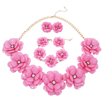 

Fashion Pink Jewelry Set for Girls Women Party Jewelry Sets