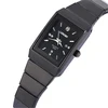 LONGBO-horloge rectangulaire à Quartz pour hommes, mouvement de montre-bracelet en acier inoxydable, entièrement noir, tendance japonaise ► Photo 2/6