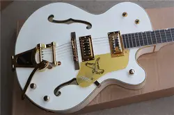 Корейские тюнеры гриф Custom Shop белый Gretsch Сокол 6120 Полу полый корпус Джаз Электрогитары 16704