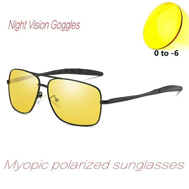 Готовые солнцезащитные очки для близорукости ночного видения, женские и мужские поляризованные очки для вождения на открытом воздухе, очки для близоруких, диоптрий SPH-0,5-to 4,0 NX - Цвет линз: black-yellow-0