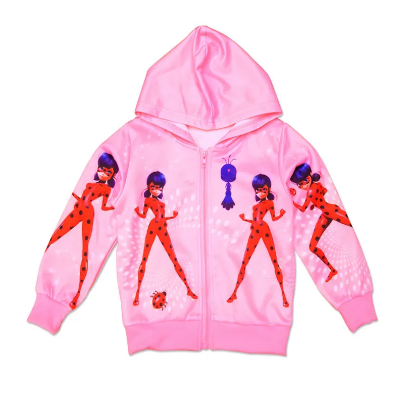 

Girl Sweatshirt Children Hoodies New Ladybug Dolls Costume Kid Jacket For Girls Outwear Zip Sweatshirt Hooded Coat clothes 1872