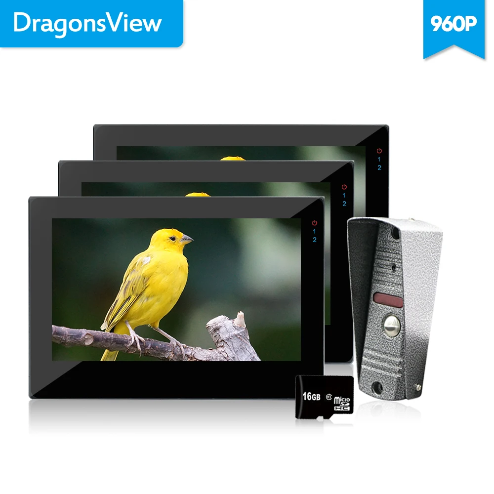 Dragonsview Домашняя безопасность 7 &quotдюймов 1.3MP 960P сенсорный экран LCD цветной видео
