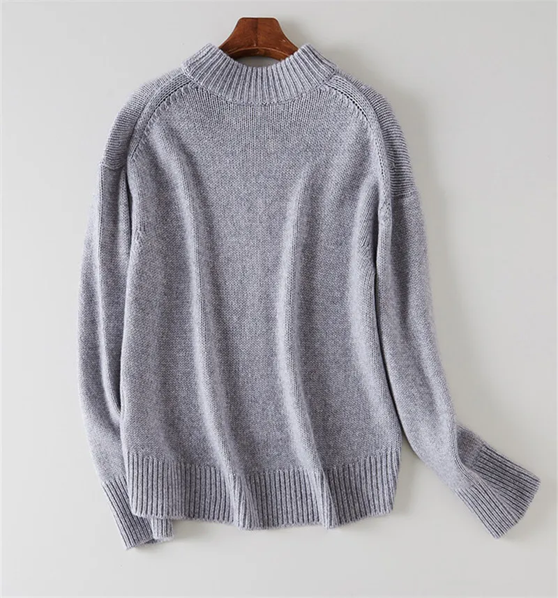 Козий кашемир толстый вязаный женский модный пуловер свитер пальто неровная длина сплошной цвет S/M/L