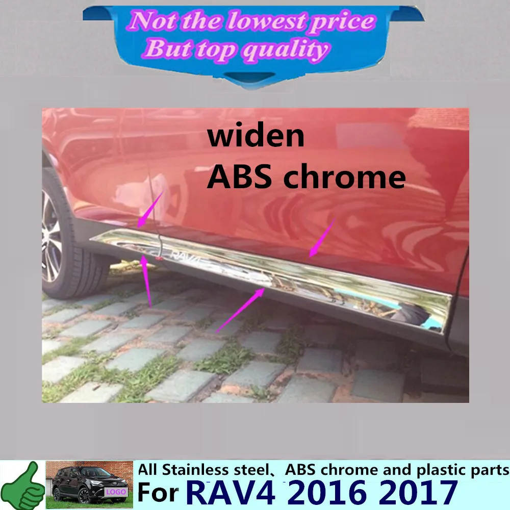 Для Toyota Новый RAV4 2016 2017 автомобиль стиль обложка ABS Chrome Боковая дверь тела отделкой