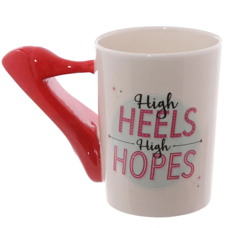 Baratos 1 pieza taza de las señoras de los tacones altos zapato stiletto taza de los tacones altos altas de las expectativas altas taza de café regalo para la taza del adicto a la moda