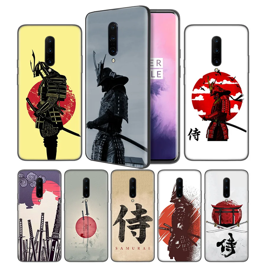 Japanese Samurai Soft Black Silicone Case Cover for font b OnePlus b font 6 6T font