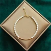 Bracelet en perles d'eau douce naturel pour femmes, bijou de couleur or personnalisé, style Boho, Vintage ► Photo 2/5
