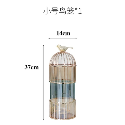 Современные креативные металлические стеклянные птицы цветы ваза домашний декор ремесла украшения комнаты предметы гостиной ваза офисная клетка украшения - Цвет: S