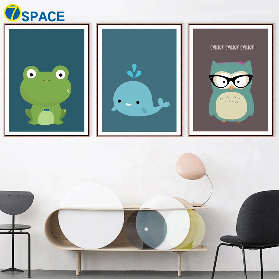 

Animals Frog Whale Owl Nordic Posters And Prints Wall Art Canvas Painting Wall Pictures For Kids Room Nursery Art Prints Decor