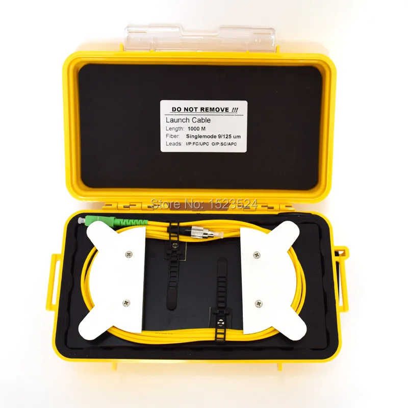 Optical Mini FC UPC SM 9//125um 1310//1550nm 1KM Bare Fiber OTDR Launch Cable Box