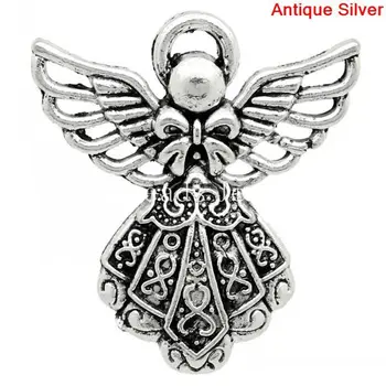

Doreen Box hot- Charm Pendants Angel Silver Color 26mm x 23mm,50PCs (K03892)