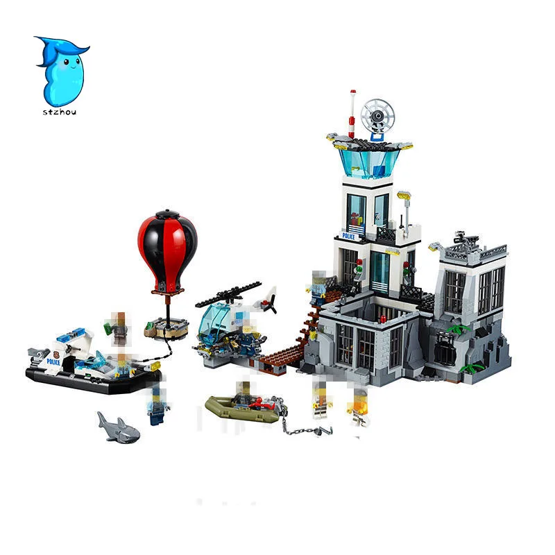 

Models building toy 02006 815pcs Building Blocks Compatible with legoein 60130 City Series The Prison Island toys & hobbies gift