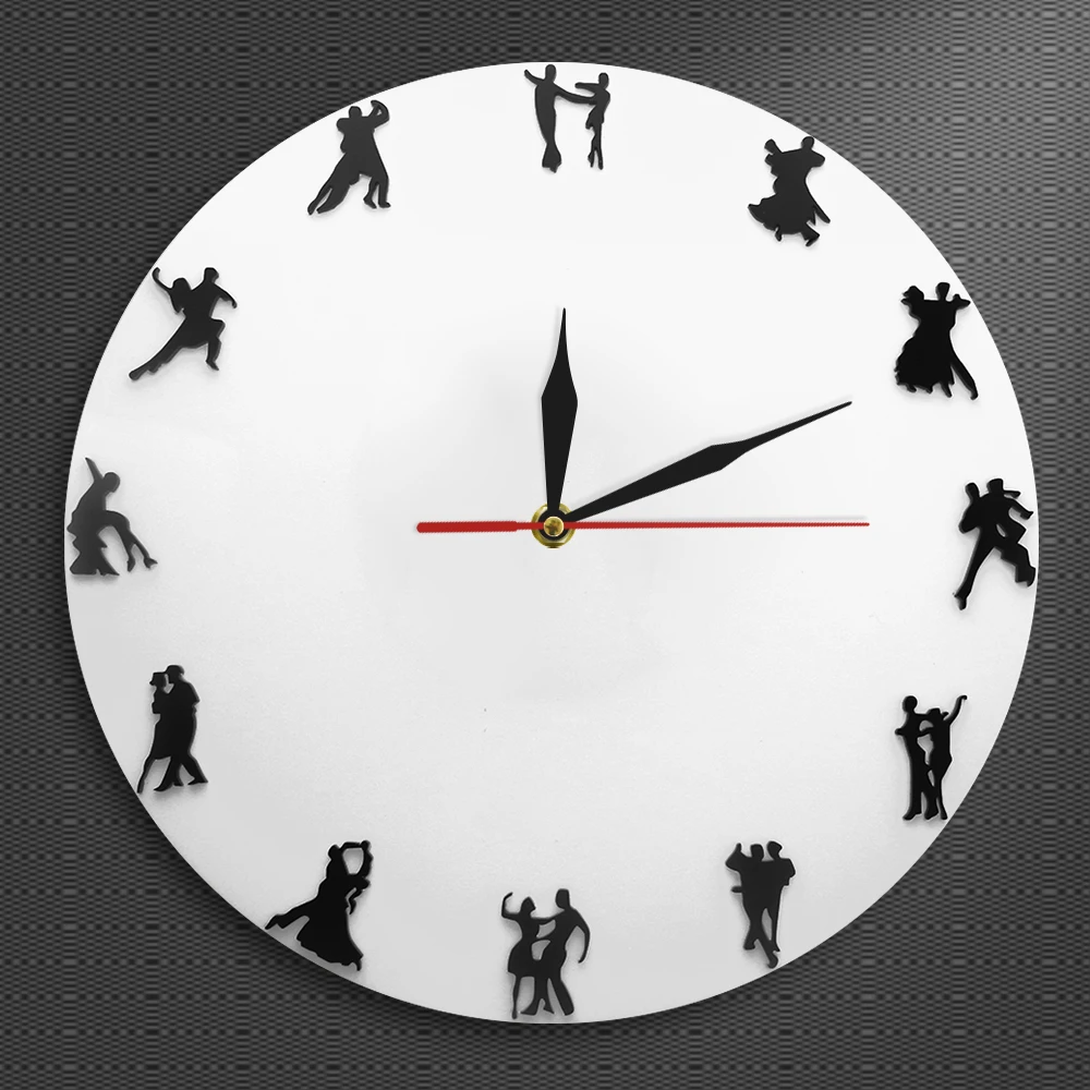 

1Piece Couples Dance Wall Clock Waltz Iconic Clock Modern Tango Wall Clock Ballroom Dancing Wall Art For Dancer Gift