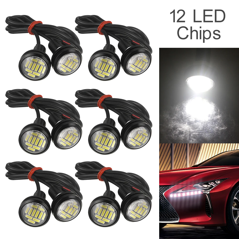 

2pcs 12V 15W 22mm 12 LED Eagle Eye Car Fog DRL Daytime Reversing Backup Parking Signal Light car LED lights