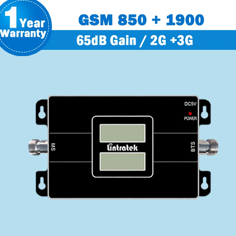 

NEW 2G/3G 850 1900 Display Dual Band Repeater Signal Amplifier CDMA 850 and 3G PCS 1900 Lintratek Mobile Phone 3G Repeater S26