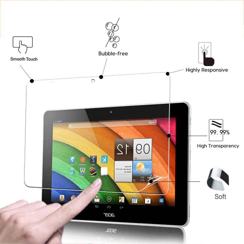 

BEST HD lcd screen protector film For Acer lconia Tab 10 A3-A30 10.1inch Clear glossy front protective films with clean cloth