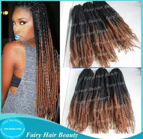STOCK 20 Fold Two Tone 1bT 4 100 Long Box Braids Ombre Marley Twist 