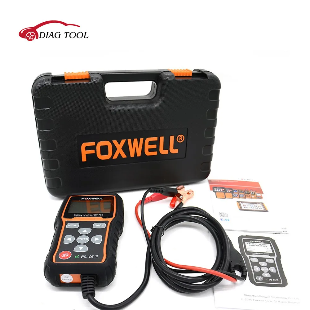 Free shipping Original Foxwell BT 705 BT705 BT-705 12 Volt Battery Analyzer Tester Directly Detect Bad Car Cell Battery