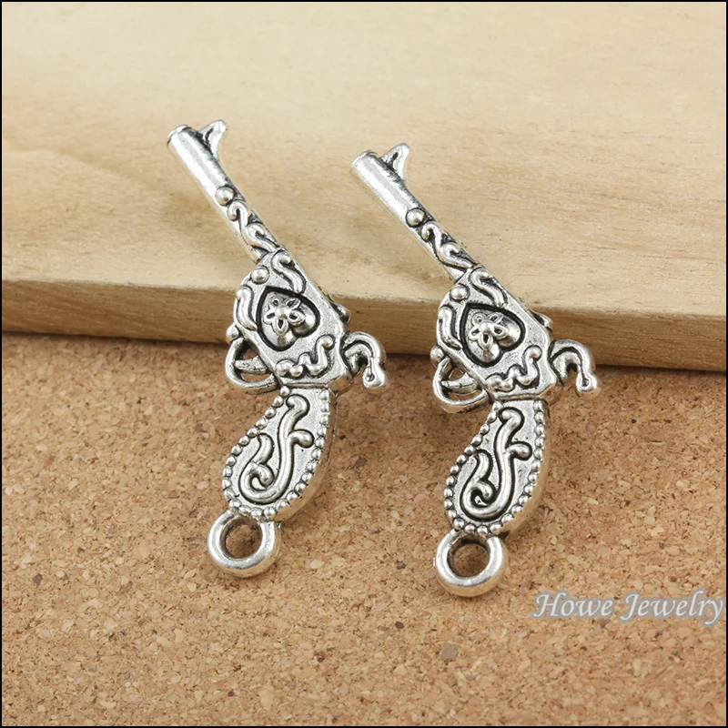 20pcs Charms vintage gun weapon Pendant Tibetan silver Zinc Alloy Fit