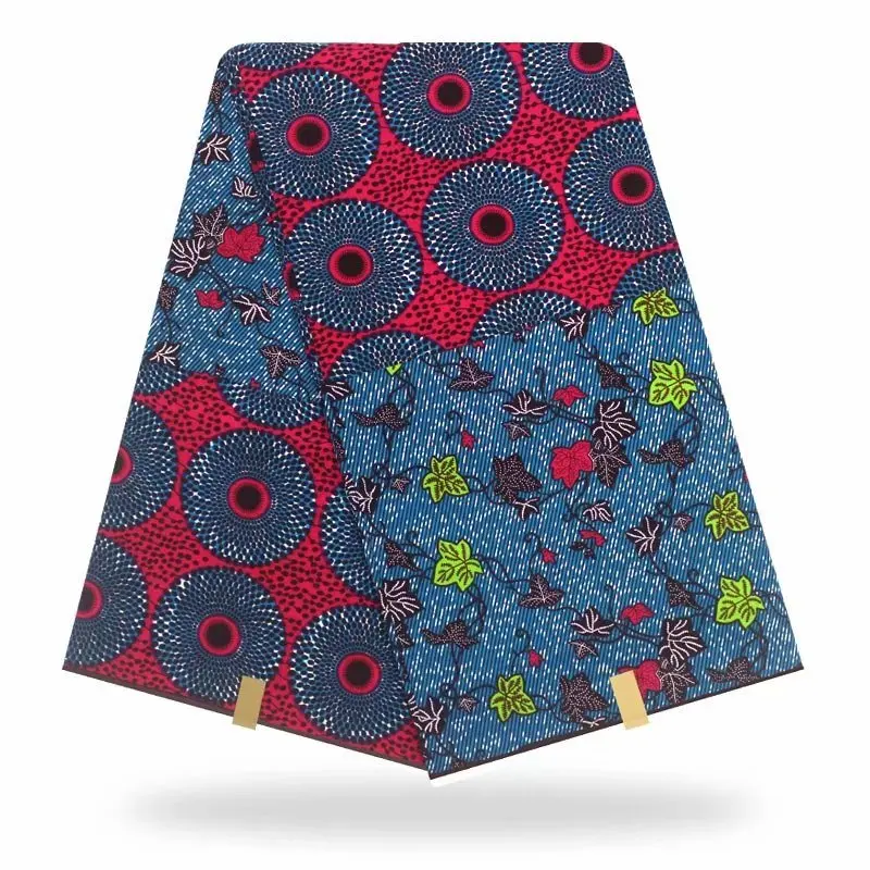 

African Batik Fabric 6 Yards/lot 100% Wax Cotton Veritable Dutch Hollandais Ankara Fabric For Clothing Sewing Hot Sale Design