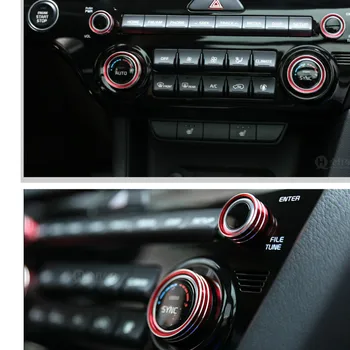 

4pcs Aluminu A/C Air Condition Knob For Kia Sportage Ql 2017 2018 AC Climate Control Ring Button Switch Trim Cover Car Styling