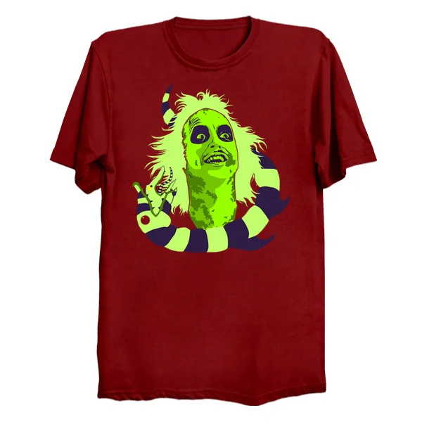 Новые печатные Для мужчин футболка хлопковая Футболка Beetlejuice О-образным вырезом