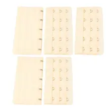 Дамы 5 рядов крюк и глаз ленты расширение бюстгальтер ремень удлинитель бежевый 5 шт