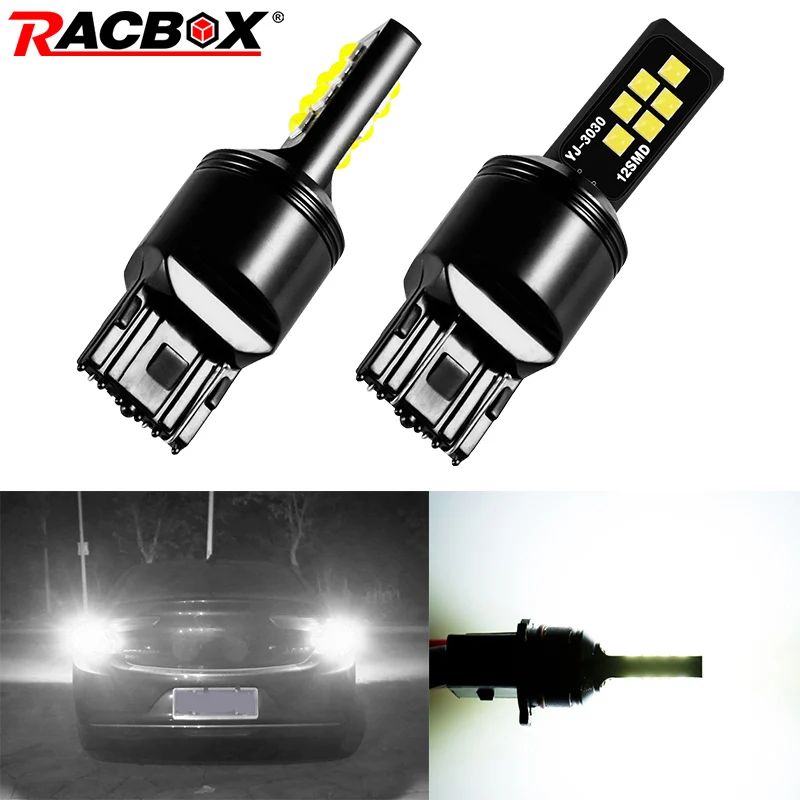 

2Pcs New T20 7440 W21W LED Car Brake Light 3030 LED Chips Tail Lamp Auto Turn Signal Bulbs Daytime Running Lights Rear Fog Bulb