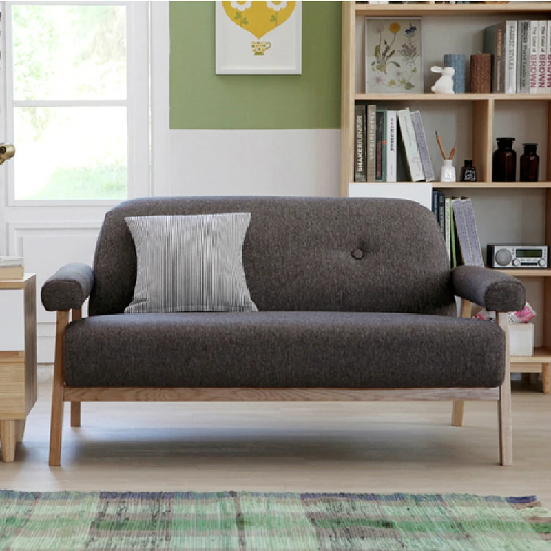 ikea minimalistische moderne stoffen zitbank japanse stijl klein appartement slaapbank bank combinatie hout cafe|sofa cafe|sofa plaidsofa - AliExpress