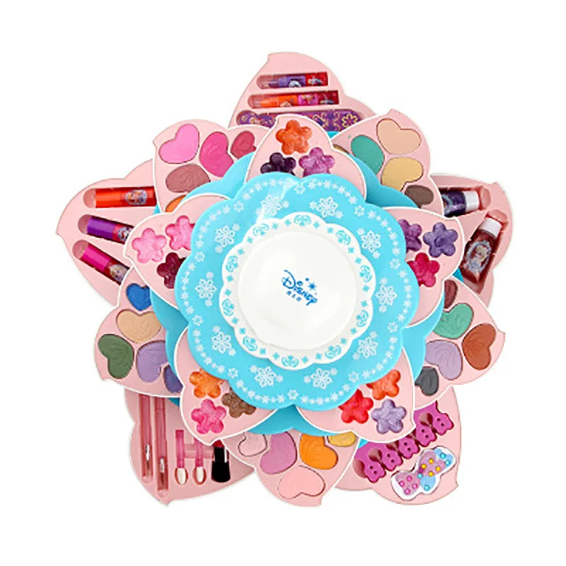 new Disney Frozen Child Princess Flower blossoming multi-functional beauty box Girls Play Children's makeup birthday Gifts