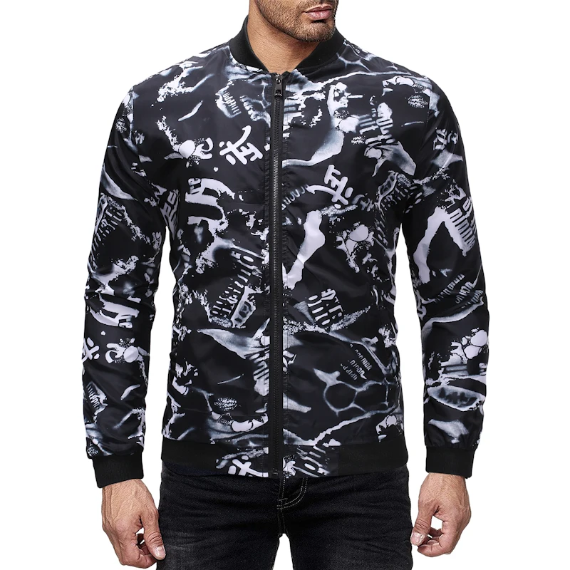 Casual Men'S Winter Jacket Printing Jacket Men Coats Male Outerwear Slim Fit Overcoatin Jackets