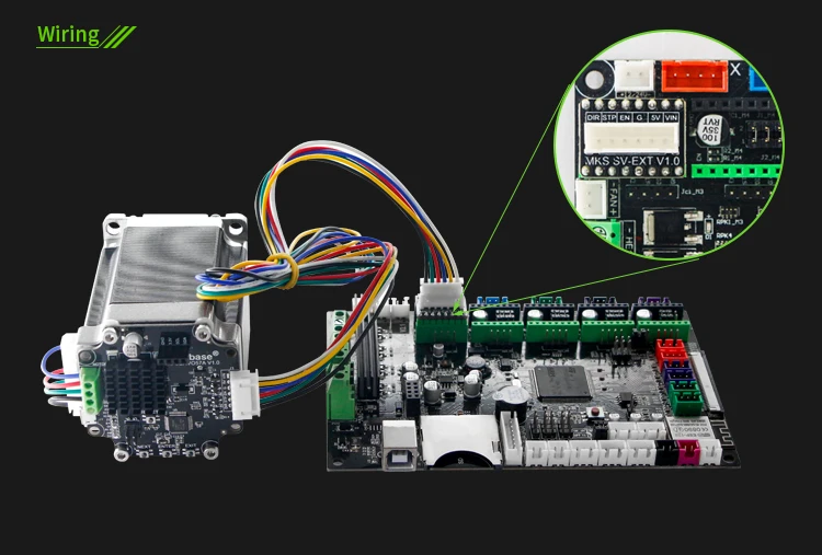 3D принтер замкнутый цикл серводвигателя NEMA23 MKS SERVO57A разработан Makerbase, который предотвращает потерю шагов