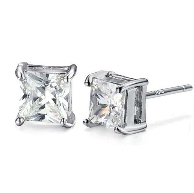 Aaa Zirconia Earrings For Women 6mm Square Crystal Men Aaa Zirconia Earrings For Women 6mm Square Crystal Men Jewelry Un