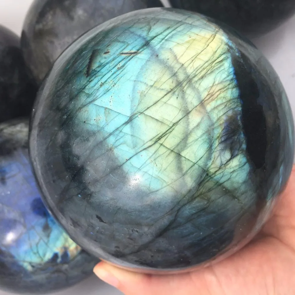 120-130mm Natural Labradorite Quartz Crystal Sphere Ball Orb Gem Stone reiki Healing | Дом и сад