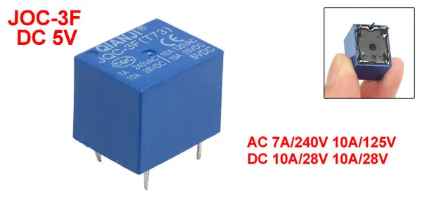 JOC-3F(T73) DC 5V Coil 5 Pin AC 240V/125V DC 28V Power Relay