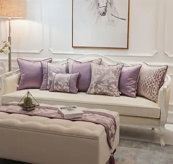 

European american trend pillow/almofadas case girl,purple abstract seat back cushion cover 45 50 60,decorative throw pillow case