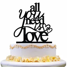 Meijiafei все, что вам нужно, это любовь торт Топпер с двойное сердце на заказ свадебный торт Топпер