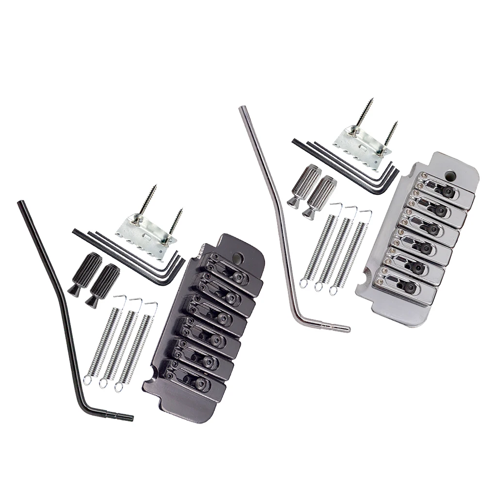 6 String Electric Guitar Roller Saddle Tremolo Bridge System with Body Mount Claw Screws Wrench Tremolo Bar Studs