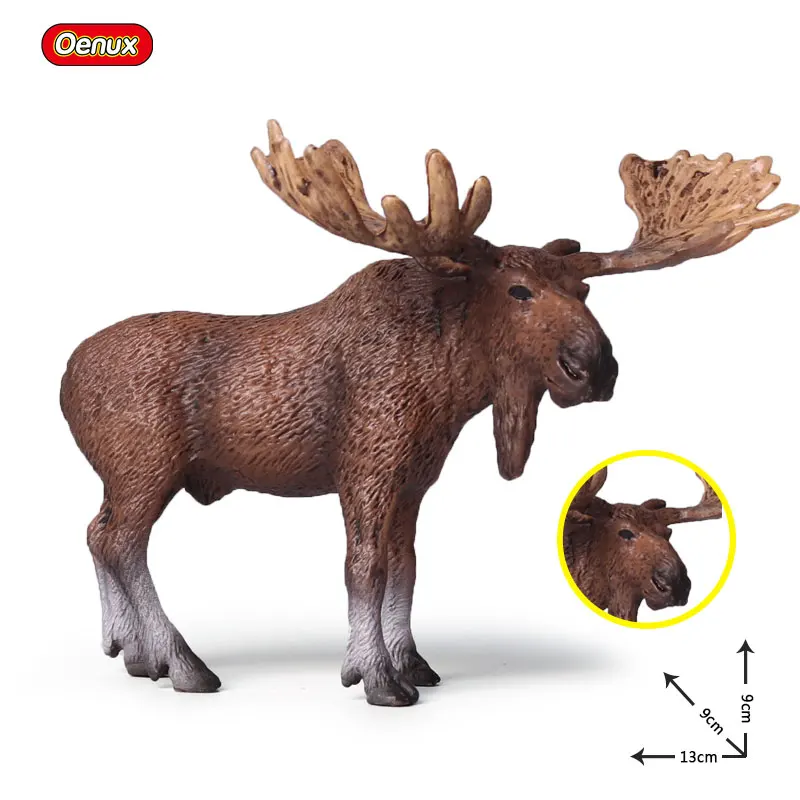 

Oenux Wild Africa Animals Elk Simulation Pere David's Deer Model Action Figures PVC High Quality Educational Toys For Children