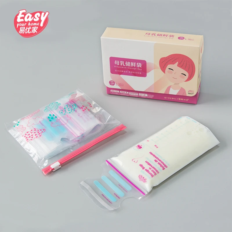 

Plastic Zipper Food Grade BPA Free PE Storage Bags for Breast Milk