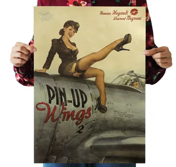 

World War II Beautiful Girl Vintage Kraft Paper Movie Poster Map Home Decor Art Supplies Retro Posters and Prints