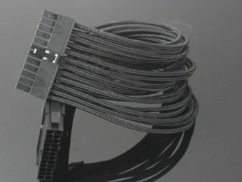 

50pcs/lot KEFU PC DIY cable Natural color Coat net 24 Pin ATX Extension Cable 150*core 0.08TS 18AWG PUL-DJ