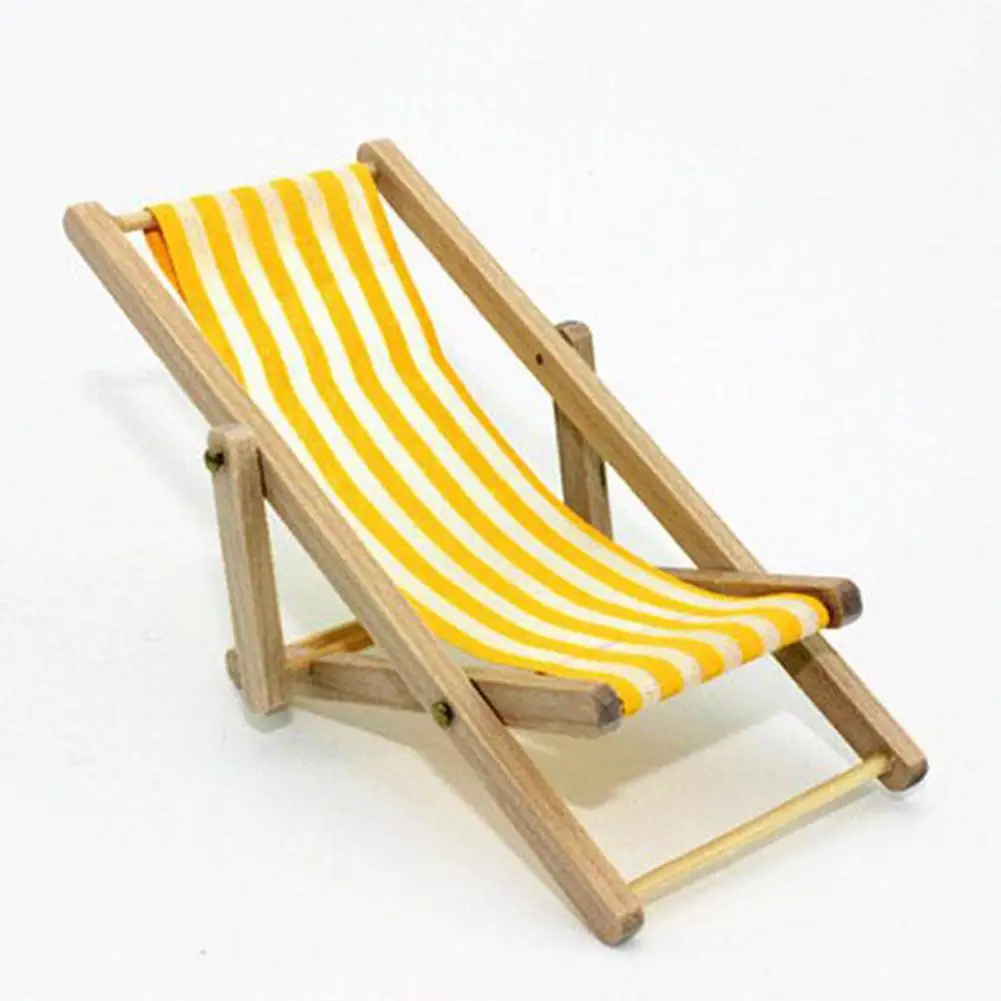 RCtown Simulate Recliner загорание на пляже стул дети кукольный домик Миниатюрная игрушка подарок украшение zk30 - Цвет: yellow