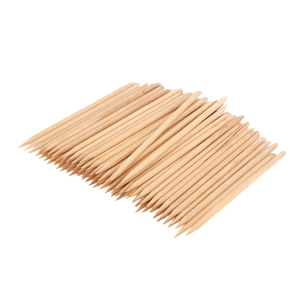 

100pcs Nail Art Sharp Stick Tips Orange Wood Stick Cuticle Pusher Remover Professional Manicure Care Nail Tools Accessories